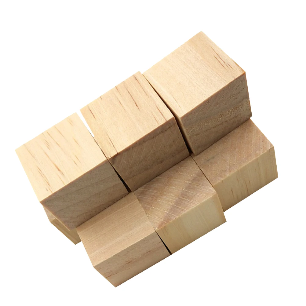 

36pcs Wooden Square Blocks Craft Cubes DIY Unfinished Lightweight Safe Kids Educational Toys Gifts Sewing Accessories