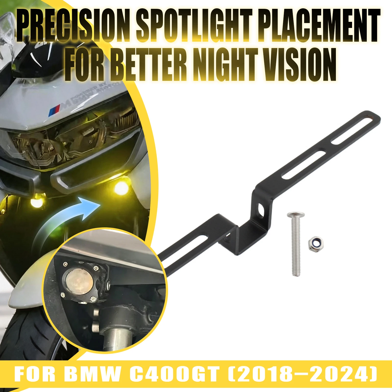 For C400GT C400 GT 2018 2019 2020 2021 2022-2024 Motorcycle Hidden Spotlight Fog Lamp Bracket Auxiliary Light Holder Support
