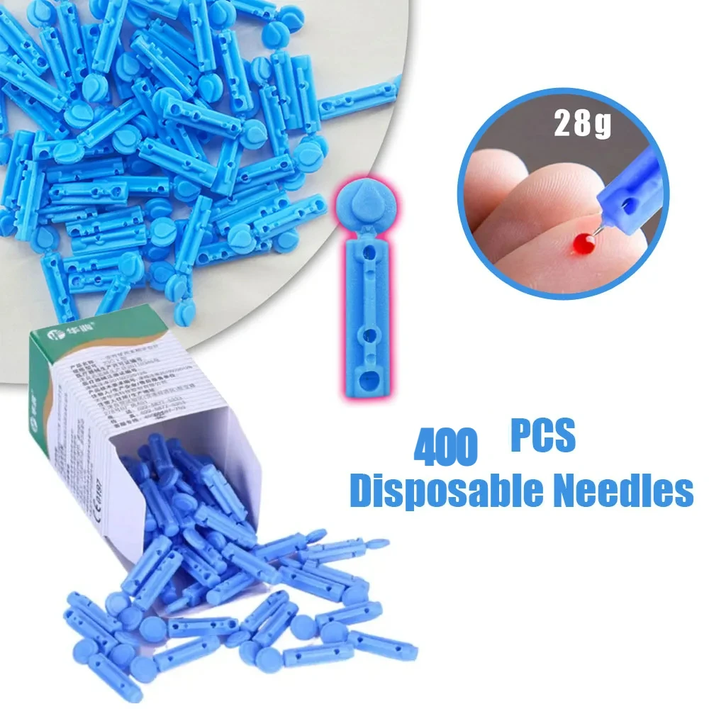 400Pcs Blood Lancet Pen Disposable Needles Massage Stick Use for Pen Sterile Lancets Vent Drain Blood Lancet Disposable Needles