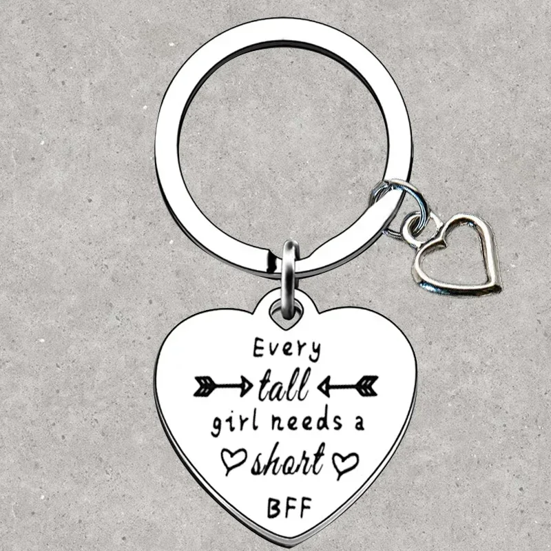 Hot Funny tall short best friend Keychain Friendship Key Chain Pendant Jewelry soul sister big little sisters Gifts