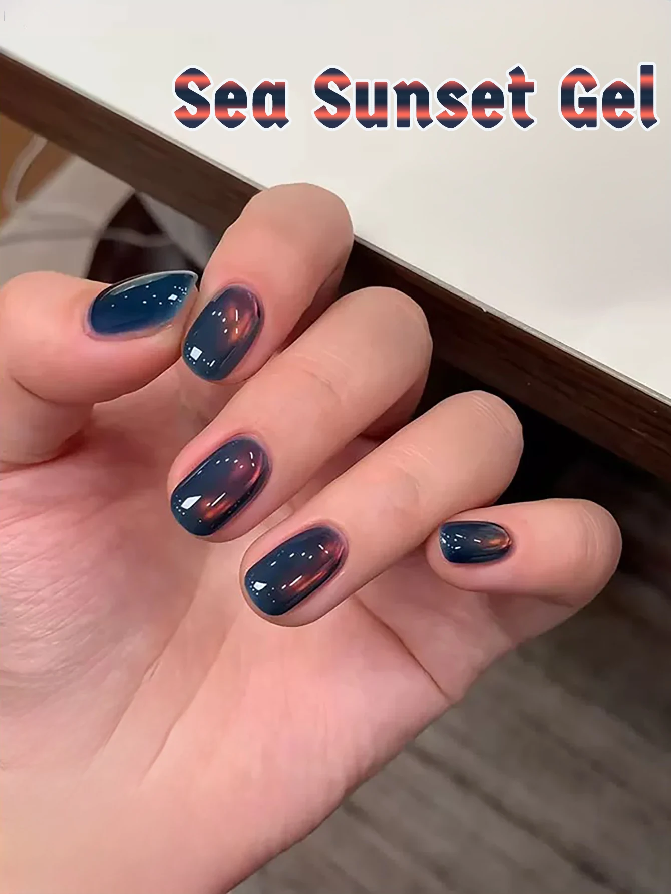 1 Uds TC Popular puesta de sol de mar esmalte de uñas de Gel de ojo de gato Otoño Invierno blanqueamiento gradiente Gradual satén cuentas de vidrio fino arte de uñas