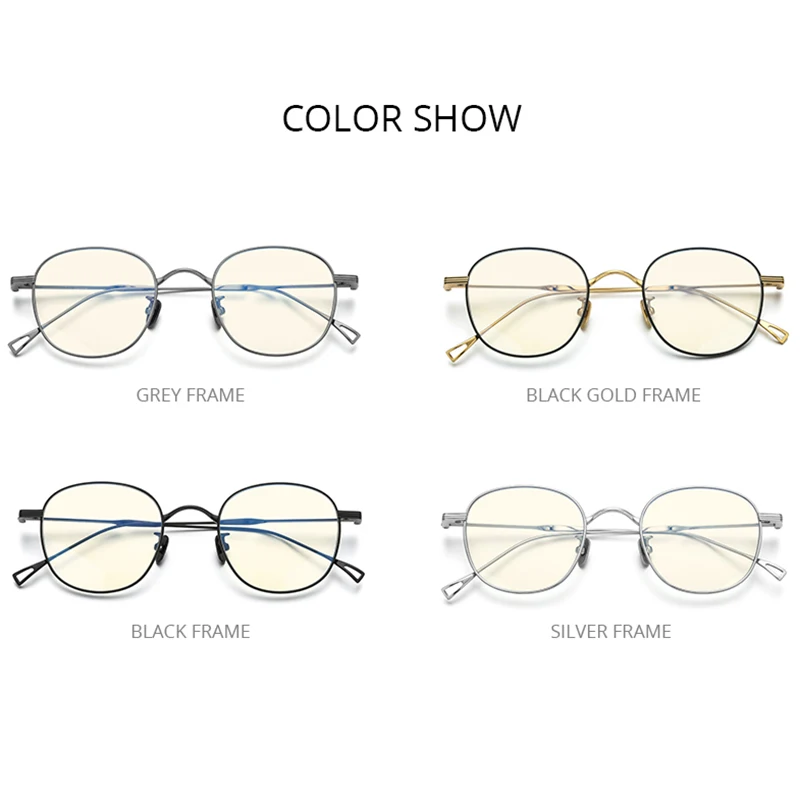 FONEX Anti Blue Light Blocking Glasses Women 2020 Vintage Round Antiblue UV Rays Computer Gaming Titanium Eyeglasses Men 8554AB