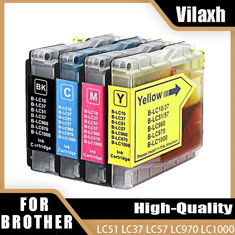 Vilaxh Compatible Ink Cartridge LC10 LC37 LC51 LC57 LC960 LC970 LC1000 For Brother DCP-130C DCP-135C MFC-235C MFC-240C printer