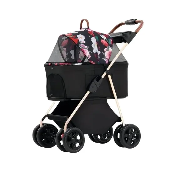 

2-in-1 Separable Pet Carrier & Dog Stroller One-Hand Foldable Lightweight & Adjustable Modern Style