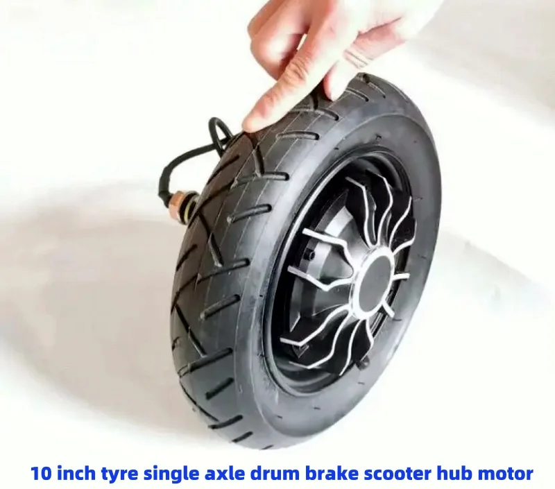 

10 inch tyre single axle drum brake brushless non-gear scooter hub motor with hall sensors phub-10gg