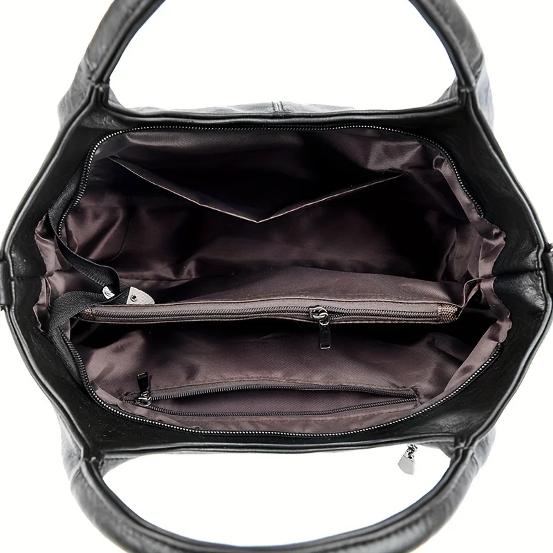 حقيبة يد بسحاب للإغلاق، حقائب نسائية جلدية ذات سعة كبيرة، حقيبة كروس، كاجوال عصرية متعددة الاستخدامات، مناسبة للاستخدام أثناء التنقل #6