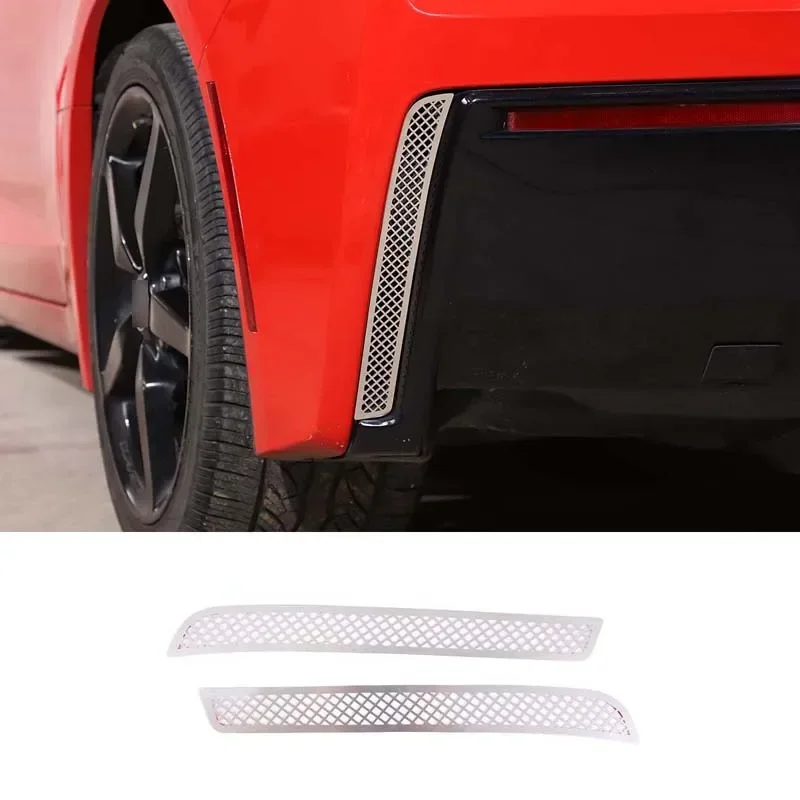 

For 2014-19 Chevrolet Corvette C7 Z06 stainless steel car styling rear bumper on both sides of the air outlet grille auto parts