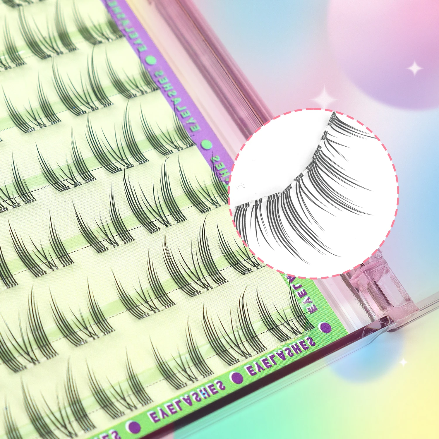 Pestañas autoadhesivas con forma de oreja de gato, 90 grupos, puro deseo, espíritu de gato, sin pegamento, aspecto Natural