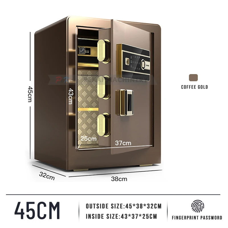 Electronic Safe Deposit Box Digital Password & Fingerprint Unlock for Store Money Jewelry Documents