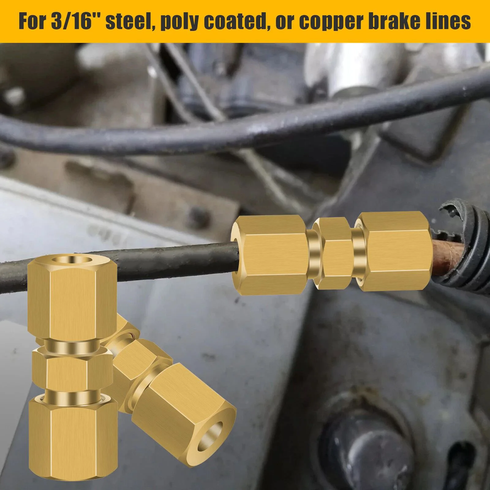 12 قطعة/الوحدة مستقيم النحاس الفرامل خط الاتحاد موصل 3/16 بوصة OD أنبوب مفيدة الفرامل خط موصل لخط الفرامل اكسسوارات السيارات #5