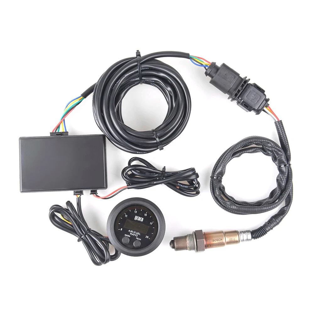 

Car Universal 12V 52mm S-Serie Air Fuel Ratio Gauge Ultra-Thin Round LED Digital Display with Wideband Sensor 06J906262AA Black