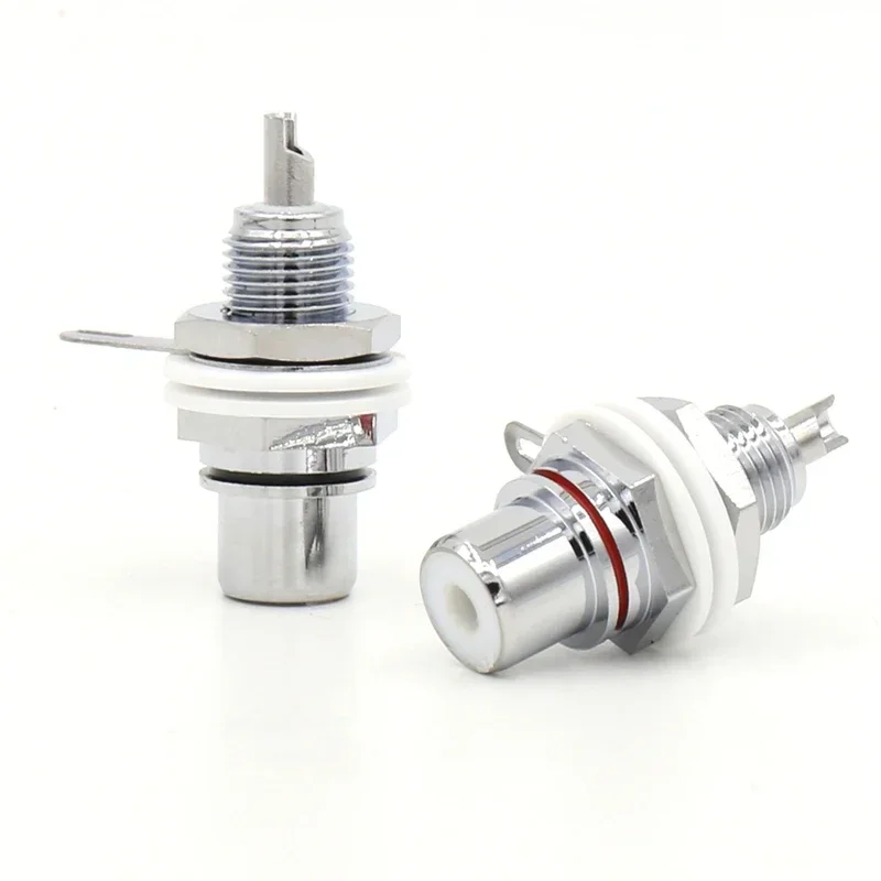 로듐 도금 RCA 소켓 RCA 암 패널 마운트 플러그, 오디오 터미널 RCA 패널 마운트 섀시, 2 개