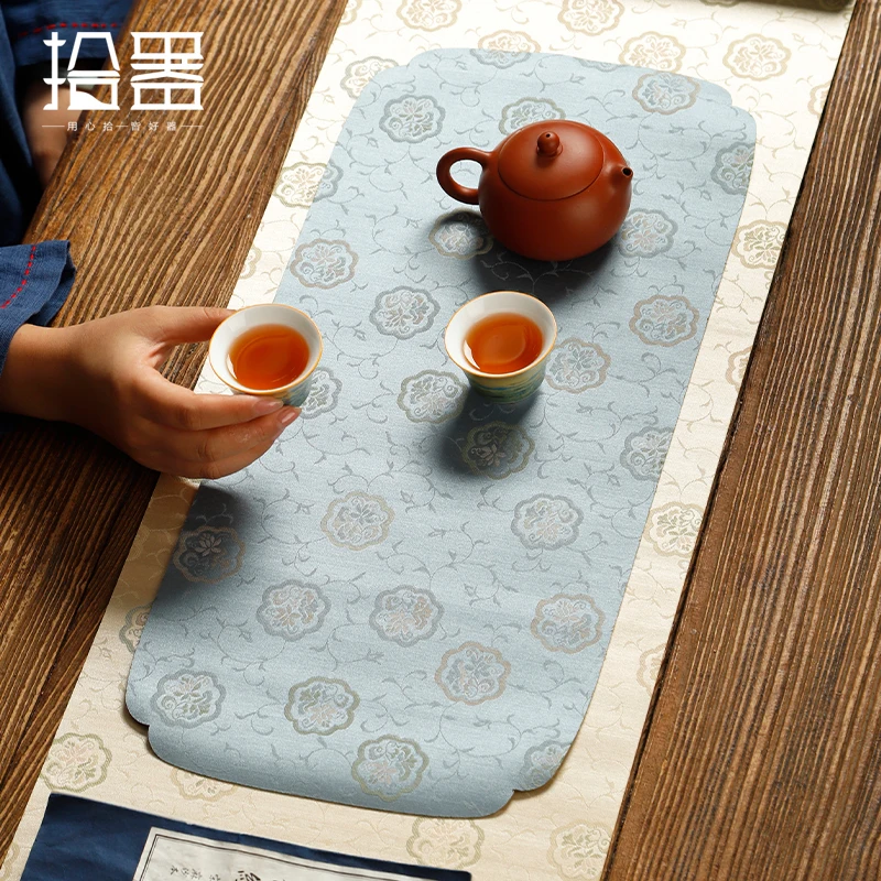 

Handmade brocade dry tea making Mat New Chinese table flag tea mat Zen tea table cloth mat absorbent tea towel cloth art