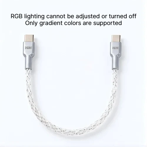 HMLAB RGB Glow Geflochtenes Datenkabel - Farbverlauf-Beleuchtung, USB-A auf Typ-C & USB-C auf Typ-C, Perfekt für Gaming-Tastaturen