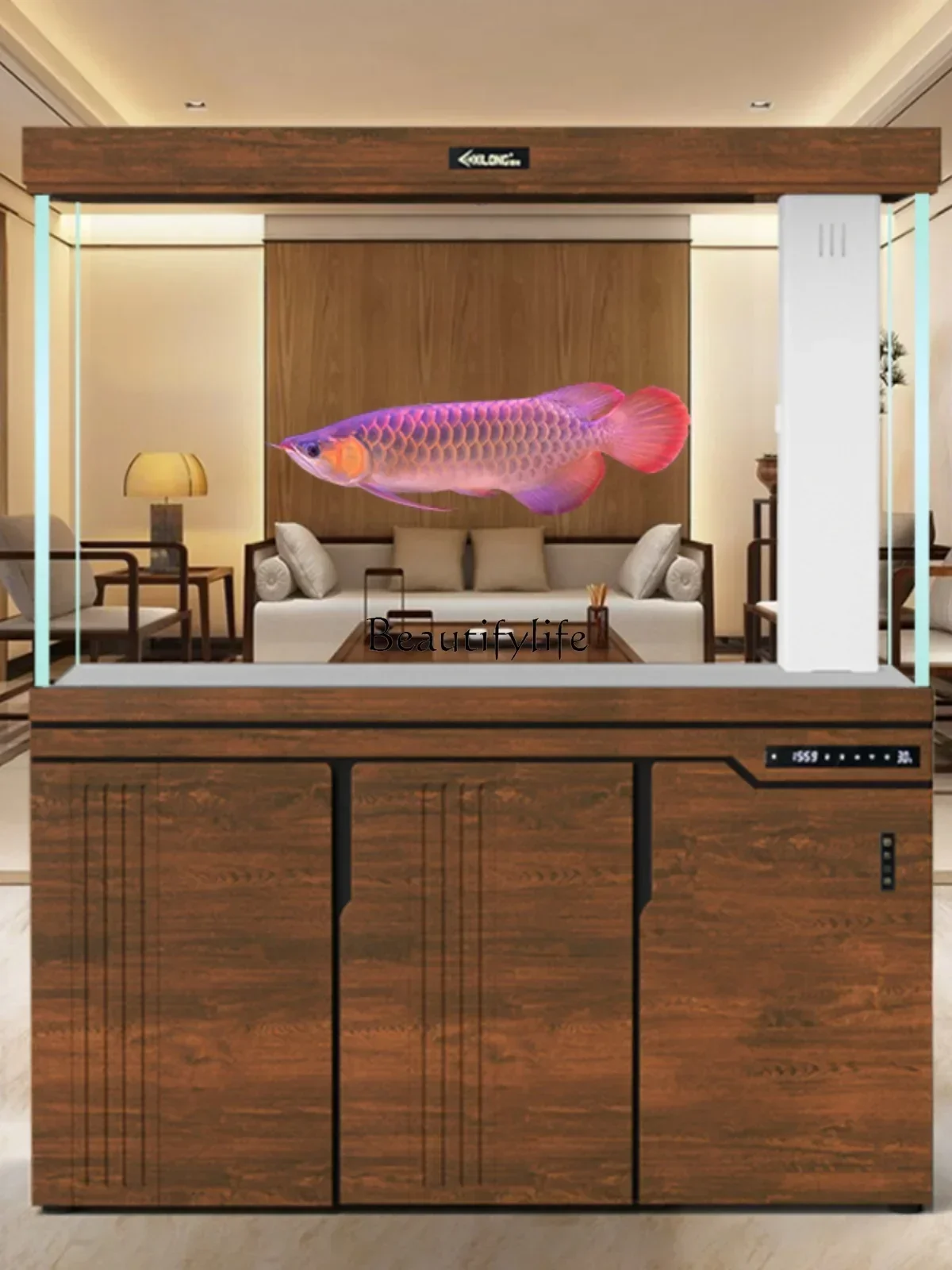 

FG26Living Room Large Floor Household Dragon Fish Tank Medium Change Water Gold Crystal Super White Aquarium