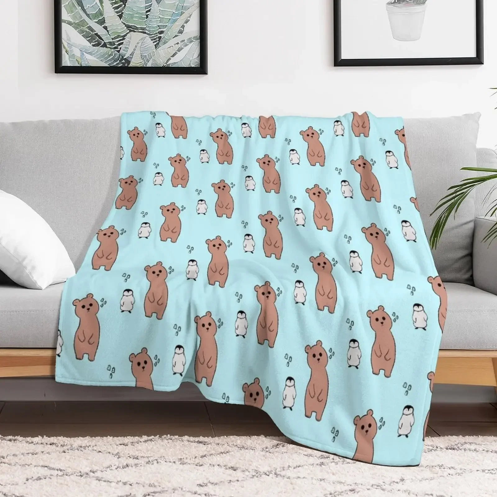 

Bear and Penguin Throw Blanket Quilt Nap Blankets