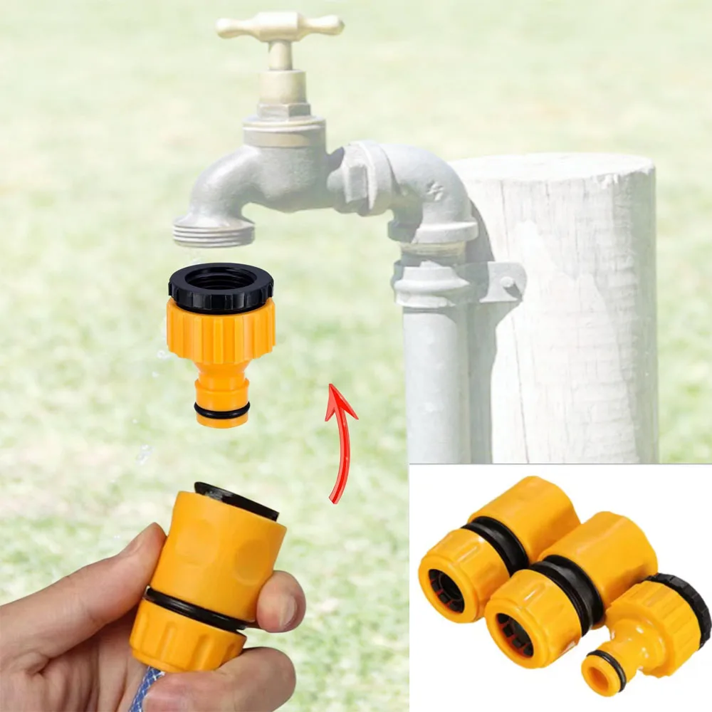 Hose Faucet Quick Connector 3/4 & 1/2 Inch Graden Hose Water Tap Threaded Connector Faucet Adapter For Garden Irrigation 10pcs