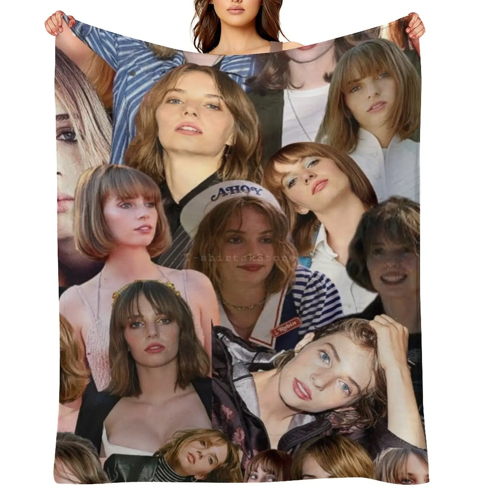 

maya hawke photo collage Throw Blanket Soft Plush Plaid Summer Sleeping Bag Bed Fashionable Blankets