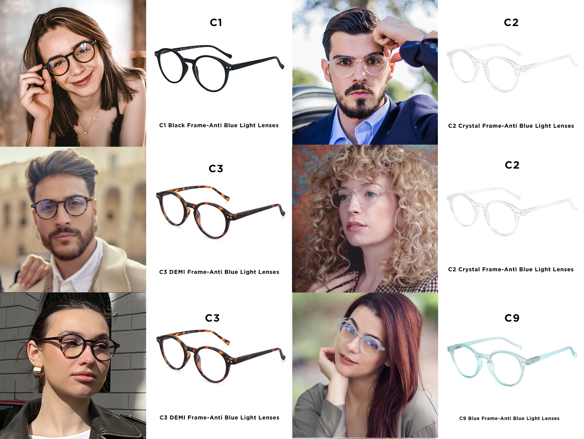 ZENOTTIC  Anti Blue Light Blocking Reading Glasses Women Men Anti-Glare Presbyopic Computer Eyeglasses Diopter from +0 to +4.0