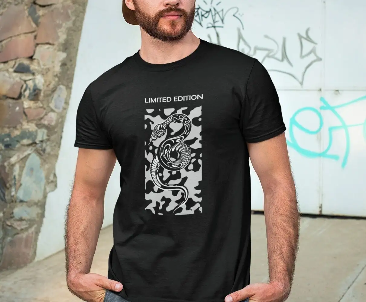 

Men s Limited Edition T shirt Snake Camouflage