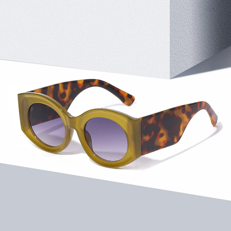 نظارات شمسية نسائية بيضاوية كبيرة الحجم من SO&EI، نظارات شمسية كلاسيكية بلون جيلي UV400 للرجال متدرجة