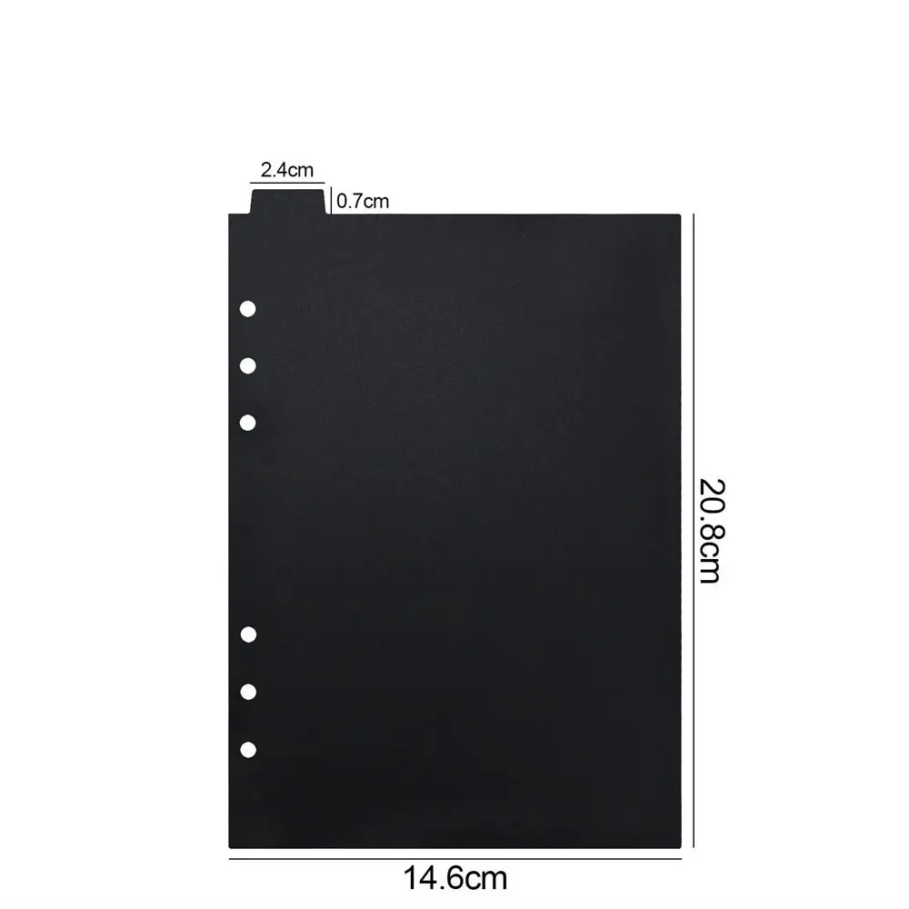 A5 A6 A7 Black Index Divider Cute 6 Holes For Binder Planner Notebook Stationery Notebook Paper Divider Accessories