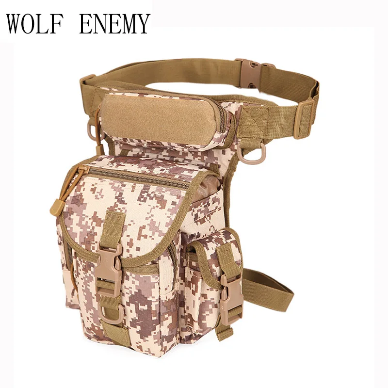 WOLF ENEMY Outdoor Sports 1000D Nylon Tactical Leg Bag Waist Leg Bag for Camping Hiking Climbing Men\'s Hunting Waist Pack