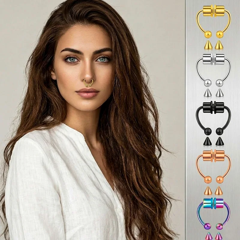 Stainless Steel Punk Unisex Non Piercing Nose Clip