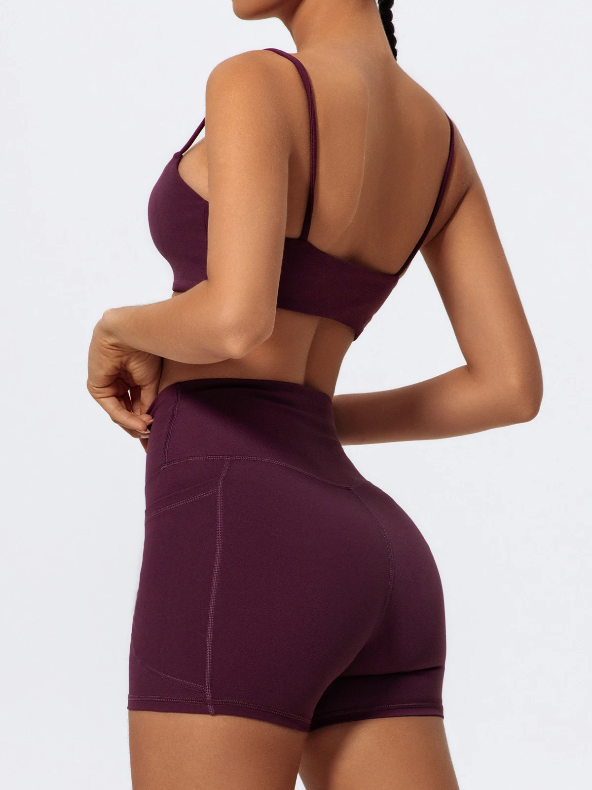 Hearuisavy Sommer Hochelastischer Sport-BH Fitness-Träger-BH Damen Atmungsaktive Yoga-Kleidung Schnelltrocknendes Gym-Top – Detail 8