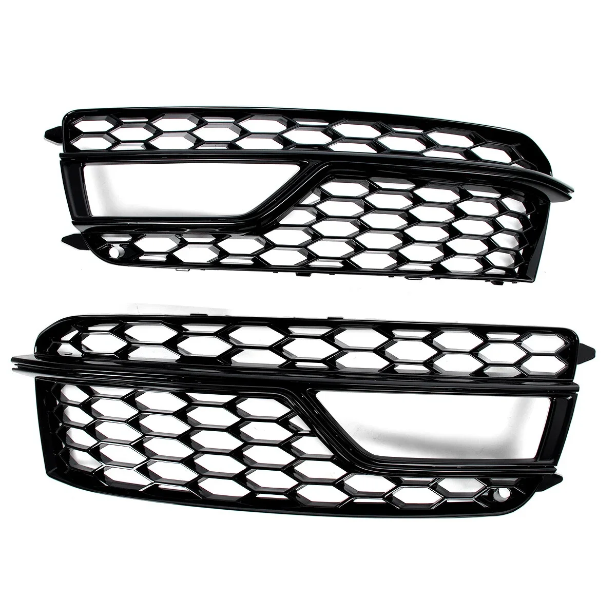 

For Audi A5 Honeycomb Fog Light Grille Cover S5 S-Line 2013 2014 2015 2016 2017 Gloss Black Front Fog Lamp Covers Case Frame