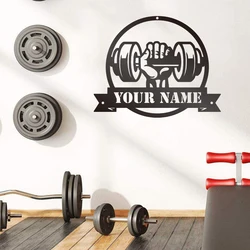 1pc Fitness Personalized name Iron Painting Metal Painting Metal Wall Signs For Club Decor