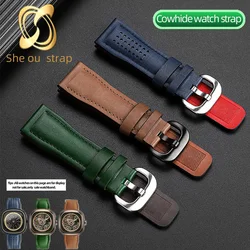Cowhide Watch Strap For SEVENFRIDAY T1 T2 T3 Series Watch Band 26mm Green Brown Blue Watch Bracelet