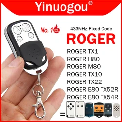 Clone ROGER E80 TX52R TX54R TX1 TX10 TX22 M80 Garage Door Remote Control 433.92MHz Fixed Code Electric Gate Opener Transmitter