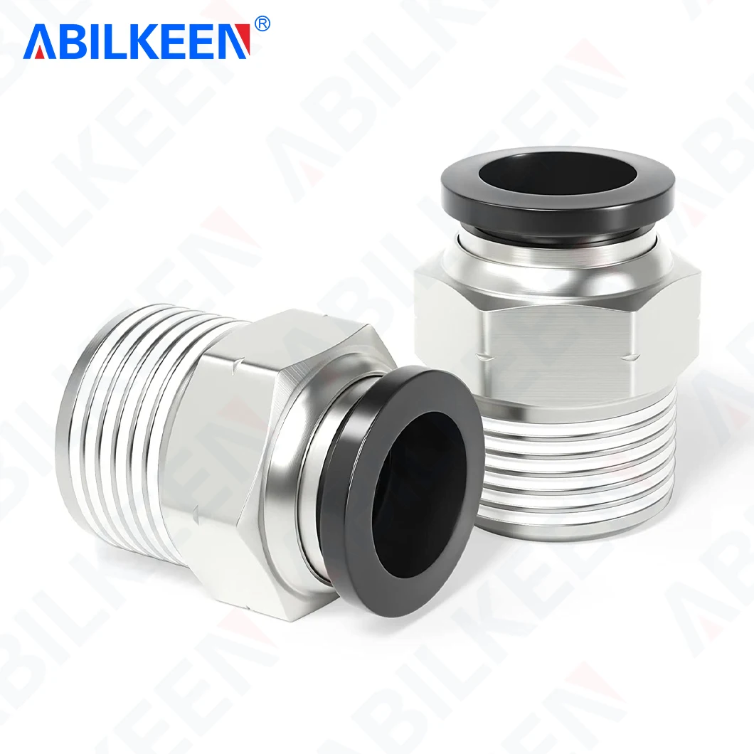 

20PCS/LOT PC6/PC8 6/8MM Pumatic Fittings M5 PT1/8 PT1/4 PT3/8 PT1/2 PNEUMATIC Male Straight Push to Connect PNEUMATIC Fitting