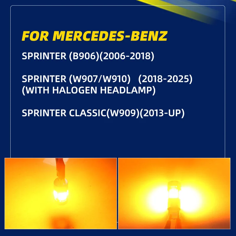 LED Turn Signal Light Bulbs Direction Indicator Bulb For Mercedes-Benz Sprinter B906 W907 W910 Classic W909 2012 2013 2019 2023