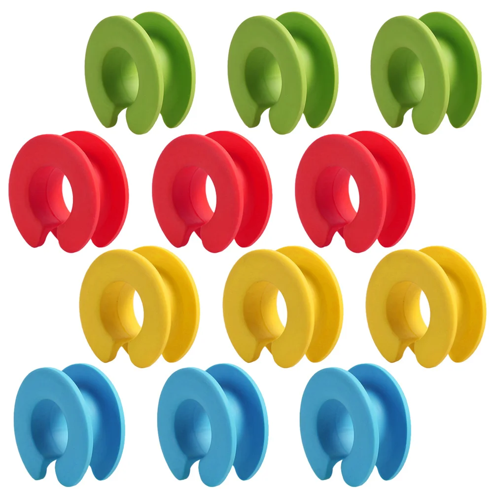 

12Pcs Silicone Hanger Buckles Windproof Anti-Slip Fixing Clips Clothes Rod Clamp for Clothesline Balcony Dorm Travel
