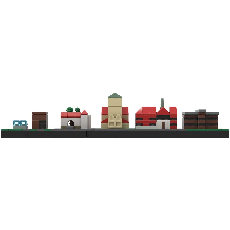 MOC Herne Harbour Skyline Building Street View Building Block Model Ornament Children Love Collecting Bricks Toys