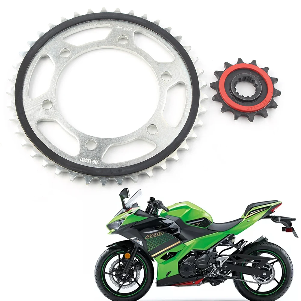 2Pcs For Kawasaki NINJA400 2018 Z400 Motorcycle Front Rear Engine Chain Drive Sprockets 14T+41T