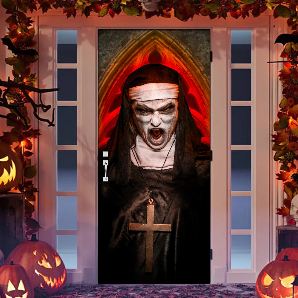 

Съемная виниловая наклейка на дверь на Хэллоуин, самоклеящаяся декоративная 3D наклейка на дверь для бара, гостиной, домашний декор, разделитель