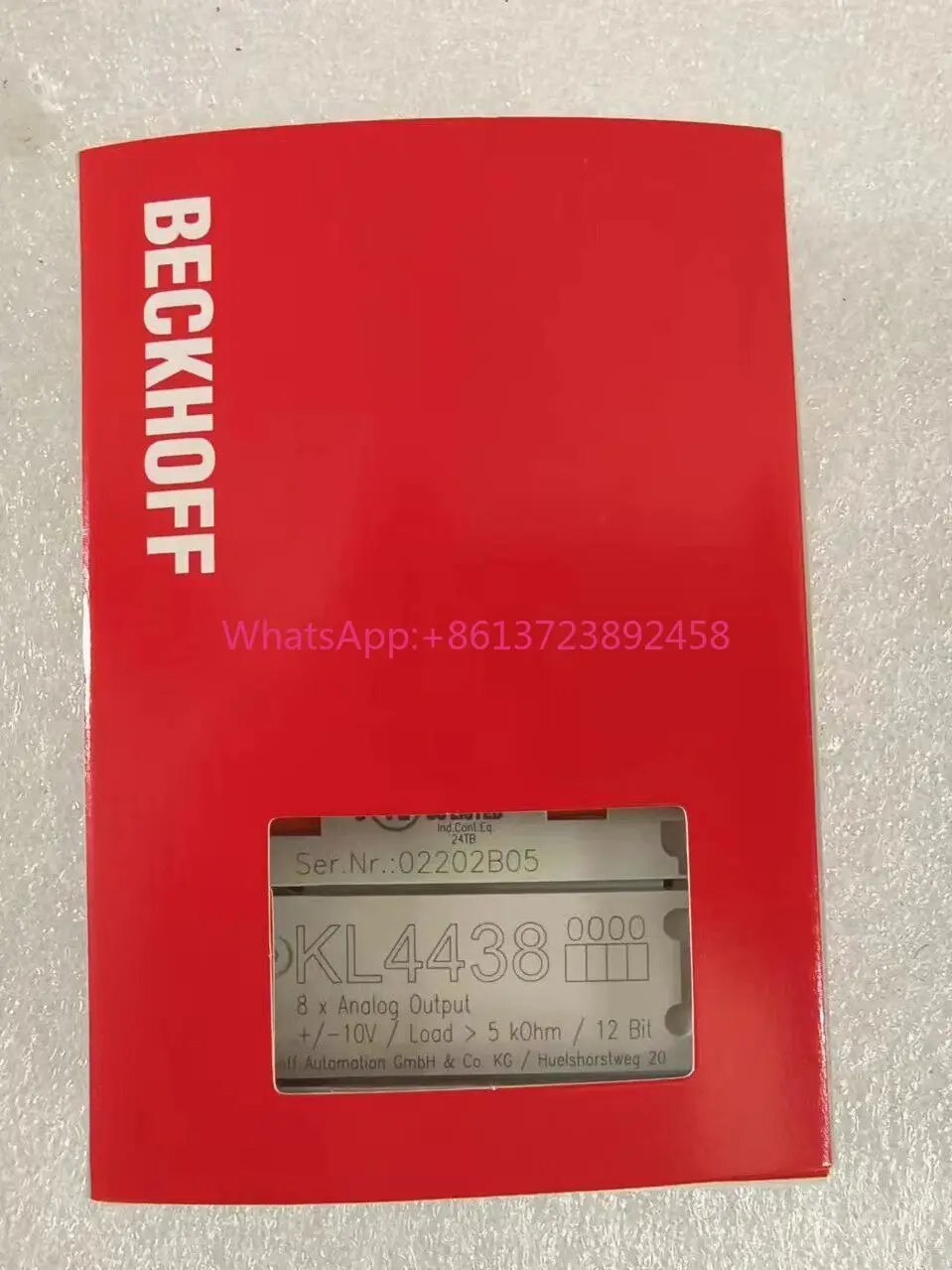 

BECKHOFF KL4438 Analog Output Terminal Module, Spot
