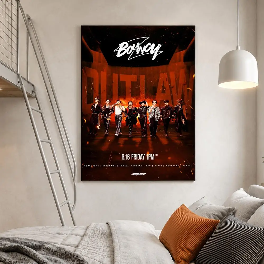 Group A-ATEEZ K-Pop Performance Poster Wall Art Bedroom Living Room Dorm Bar Cafe Gym Studio Home Decor Gifts - view 6