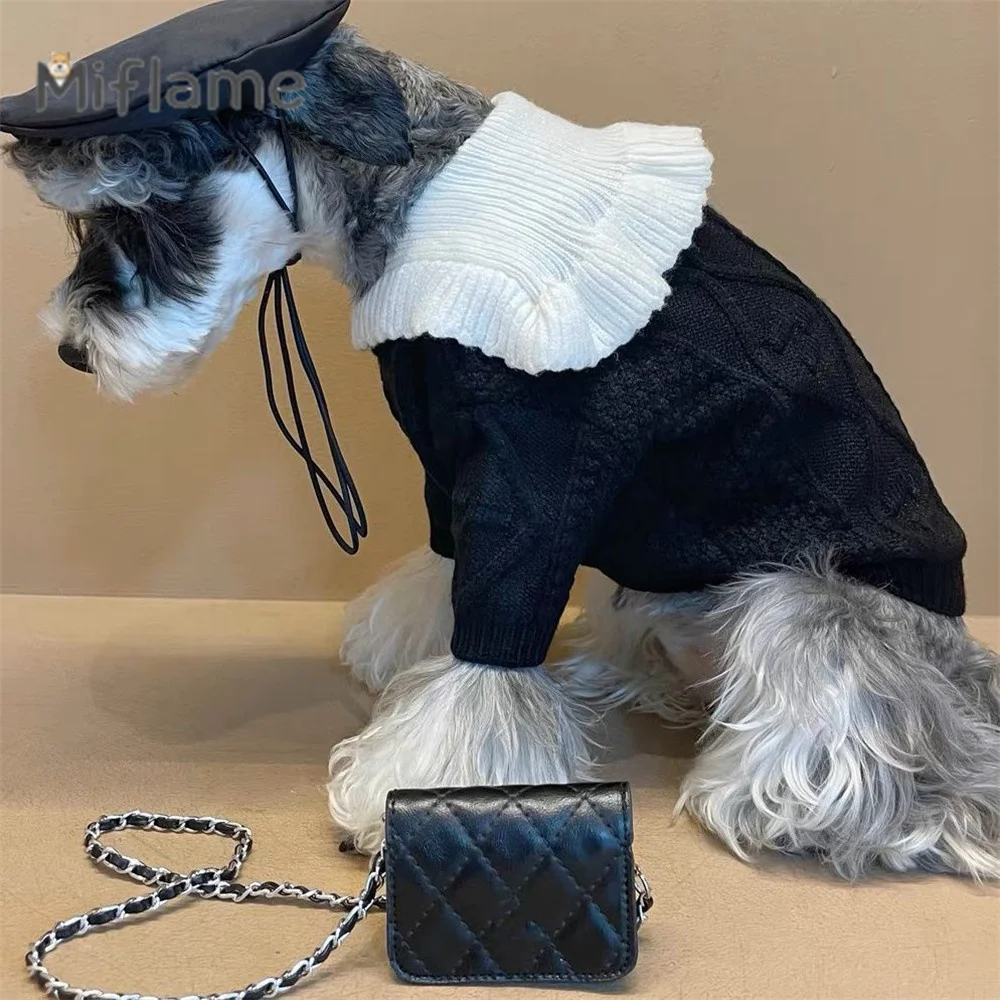 

Miflame Warm Dog Clothes Warm in Autumn and Winter ins Wind West French Bulldog Schnauzer Shiba Inu Highland Cat Sweater