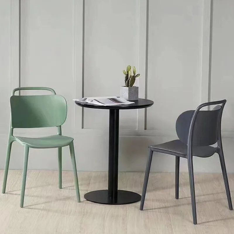 Creatieve eetkamerstoel Internetberoemdheid ins Home Rugleuning Make-up Moderne eenvoudige plastic bureaustoel