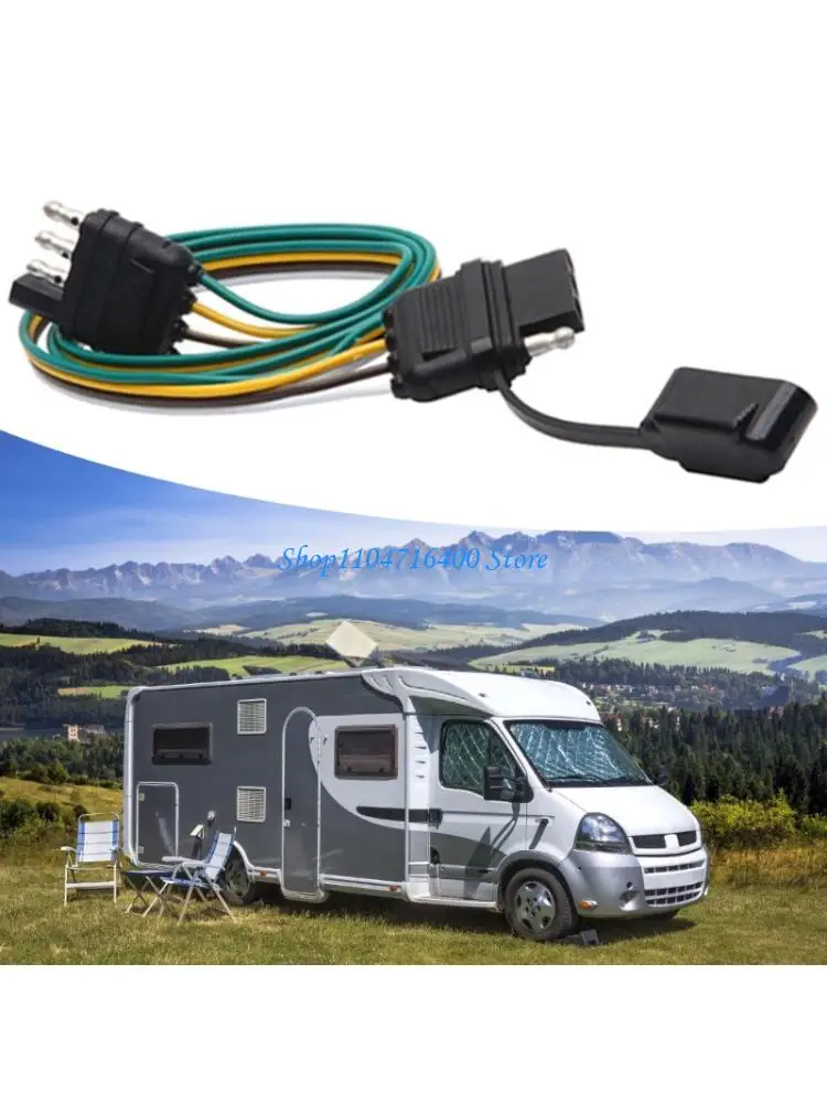 

y1gd Multiple Vehicle 4 Pin Trailer Plugs System Vibration Proof ABS Construction Fast Installation Adapter for RVs Trucks