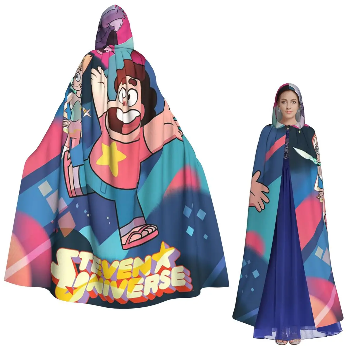 

Steven Universe Long Hooded Cloak Witch Medieval Costume Cosplay Cape HalloweenCoat Adult Unisex