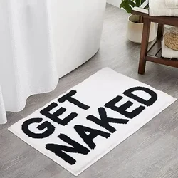 Get Naked Bath Mat Bathroom Rugs for Bathtub Mat Cute Bath Rugs for Apartment Decor Tufted Gray and White Shower Mat