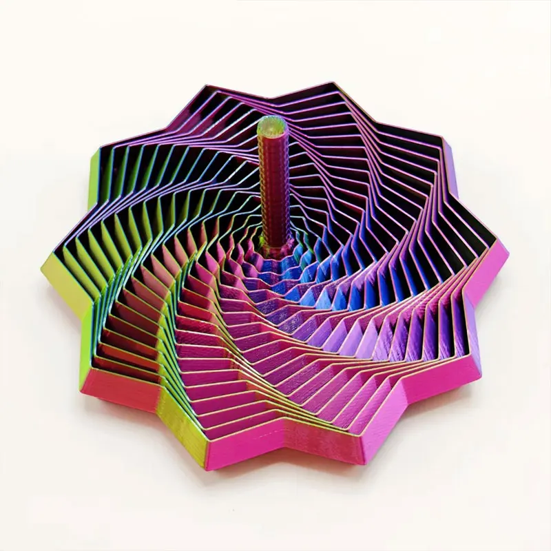 3D-Druck Erweitertes Sensorisches Fidget-Stern-Modell Visuelle Illusion Sechseckige Wirbelnde Spiral-Ornamente Stressabbau-Brettspiel