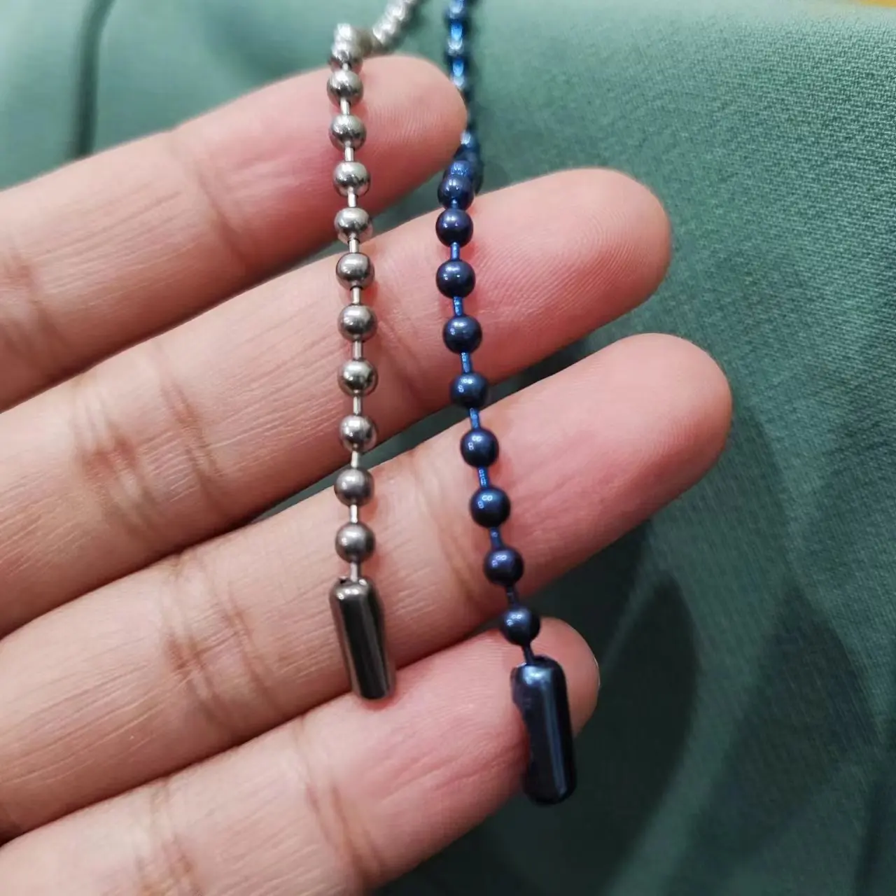 2023 Not Allergic Skin Titanium Beads Chain Bracelets Short Hanging Charm Chain 3.0 MM Width