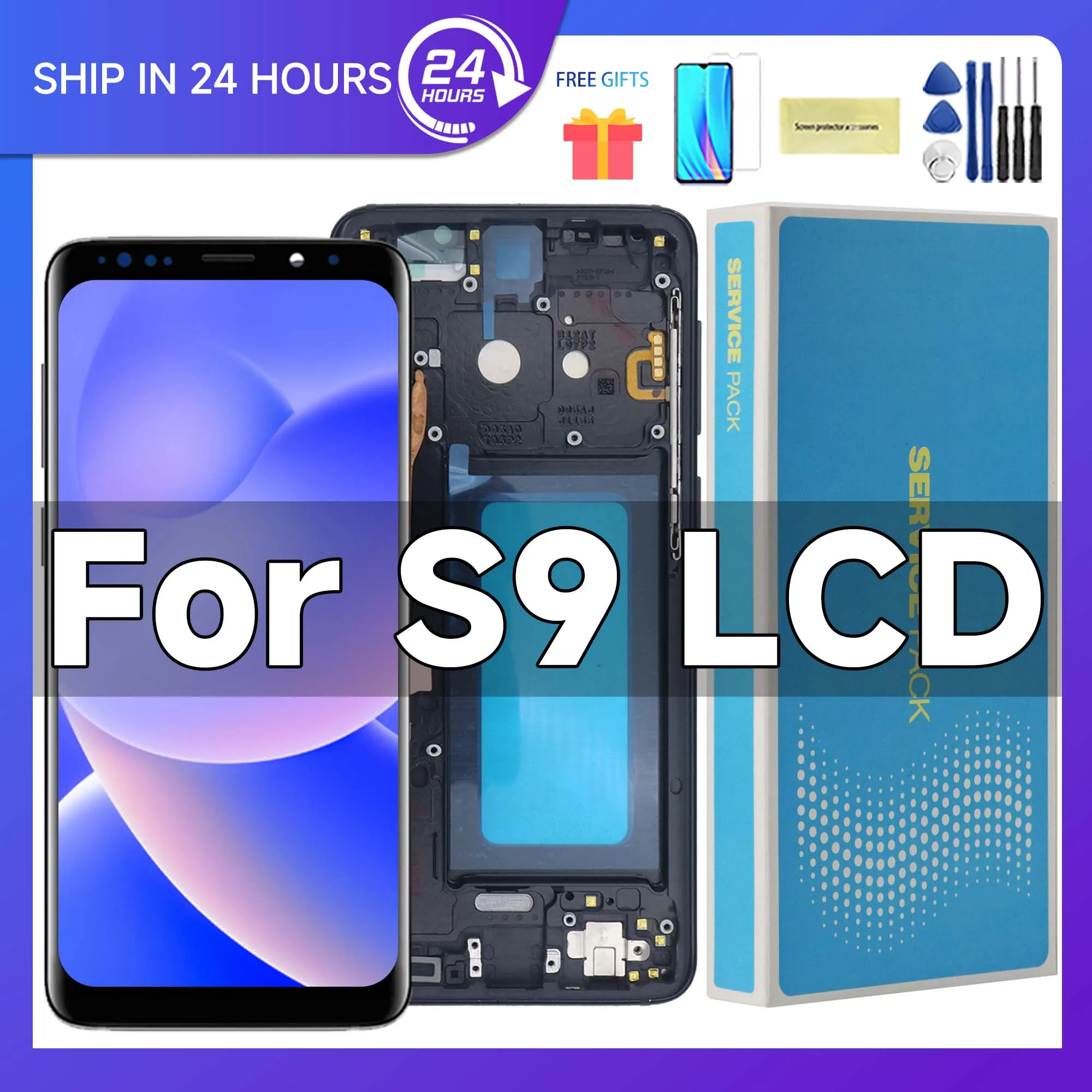 携帯電話用のデジタイザーマウントsamsung-galaxy-s9g960sm-g960fdテスト済みのスペアパーツ100-インチ