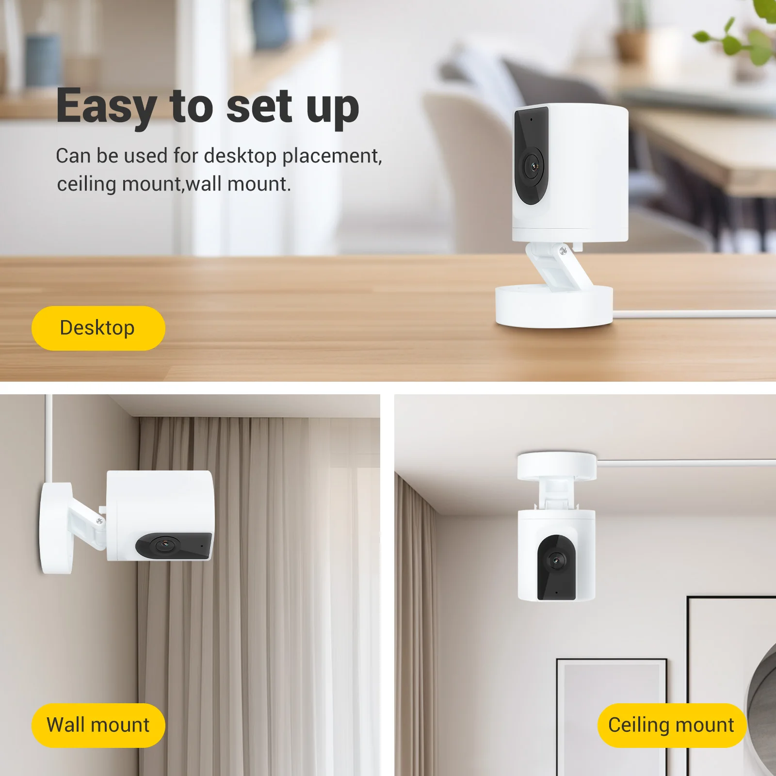 Ease Life App-Sicherheits-Babykamera für den Innenbereich, Heimsicherheit, WLAN, 1080P, Haustier-Hundekamera mit Telefon-App, Bewegungserkennung, 2-Wege-Gespräch